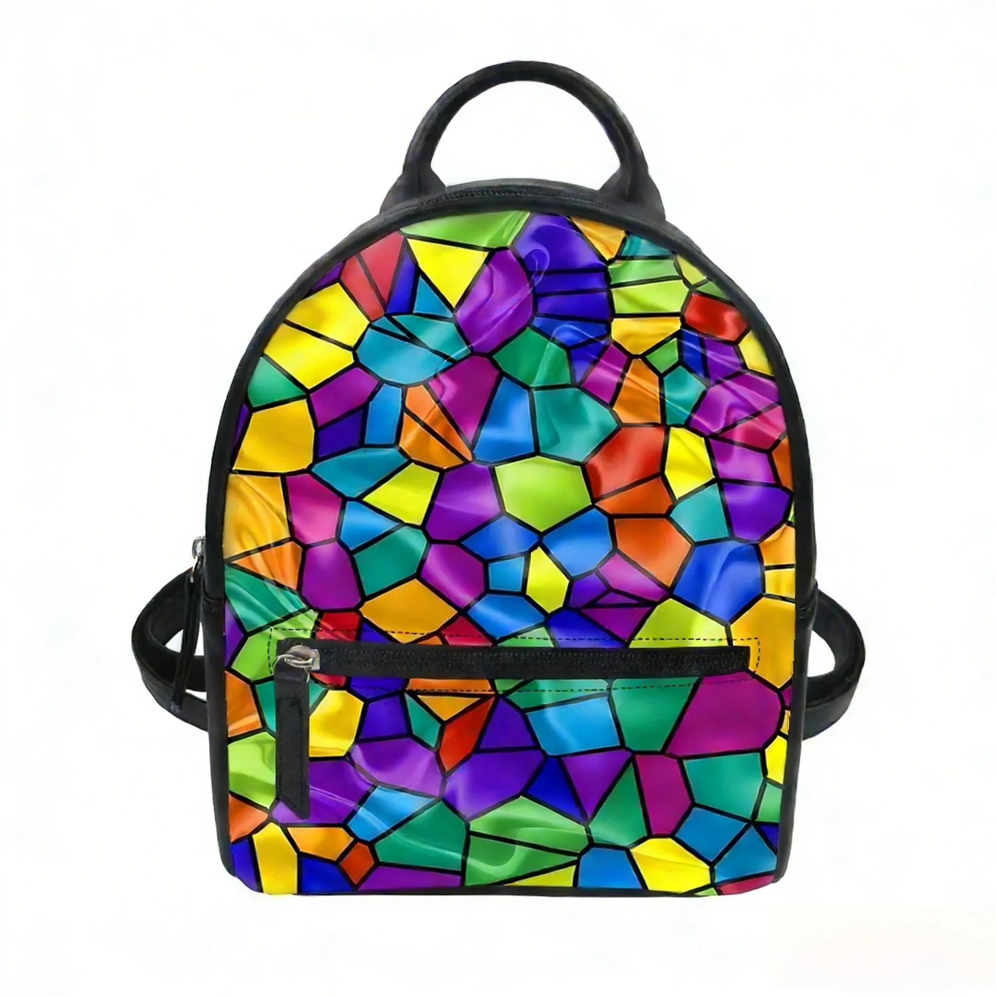 Mini Backpack Purse - Custom Abstract Multicolor Custom Backpack Purse