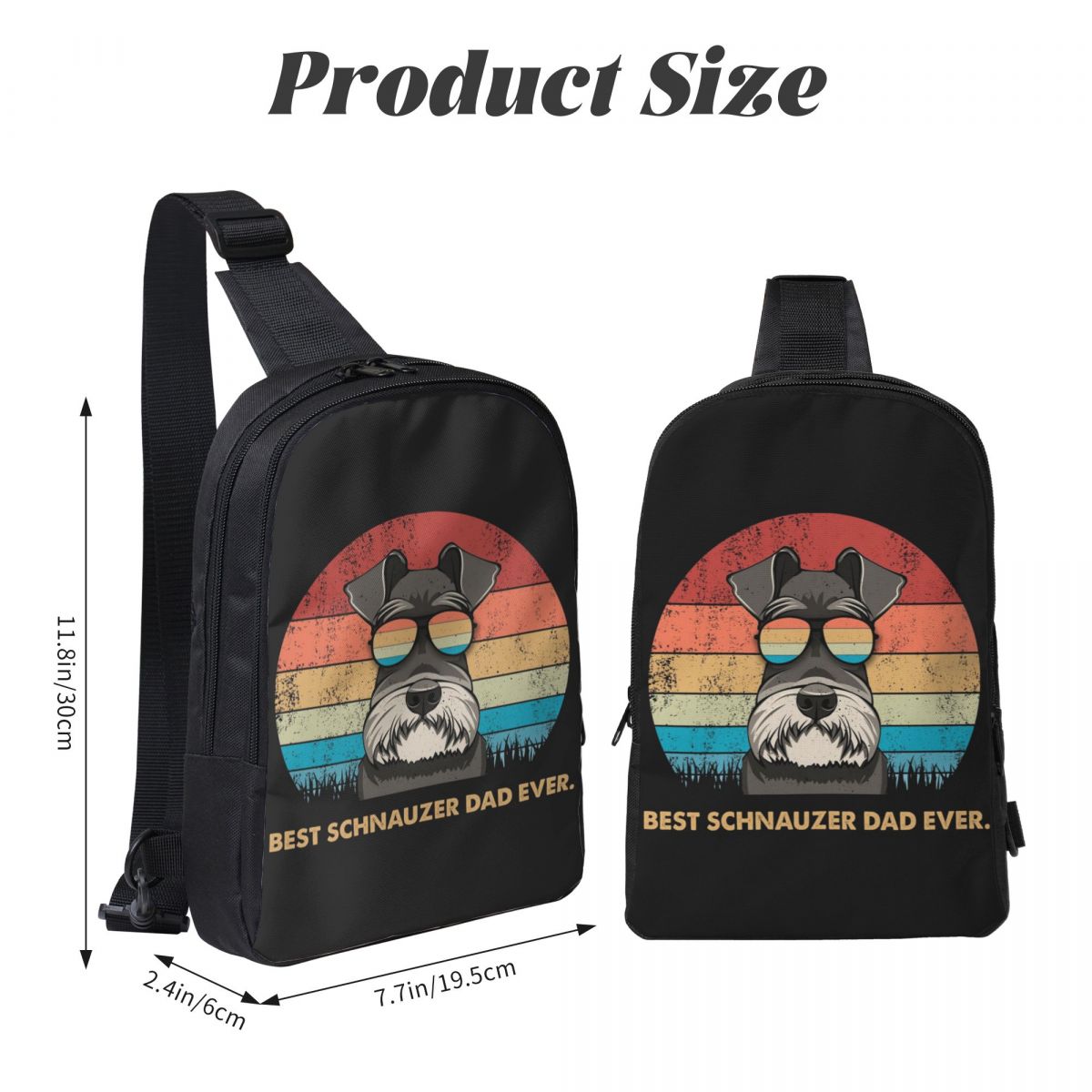 Best Schnauzer Dad Ever Chest  - Sling Backpack Shoulder incelemesi ve fiyatı