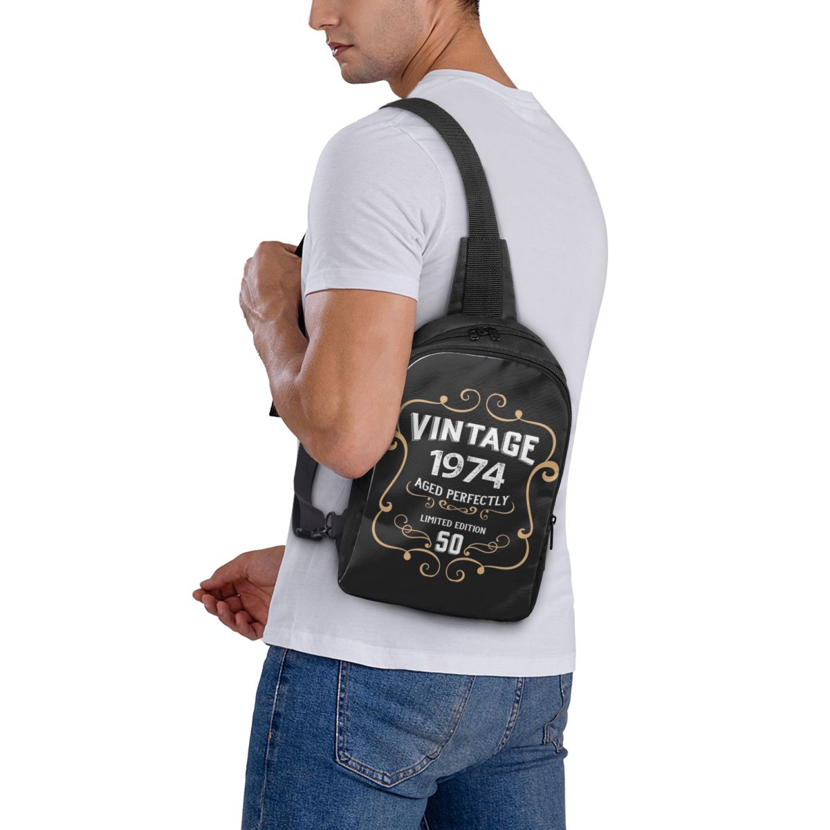 50th Birthday Vintage 1974 Age - Sling Backpack Shoulder incelemesi ve fiyatı