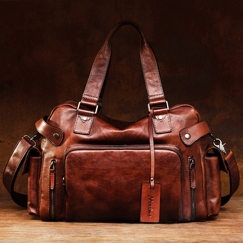 Vintage vegetable tanned leath - Canvas Backpack Casual incelemesi ve fiyatı