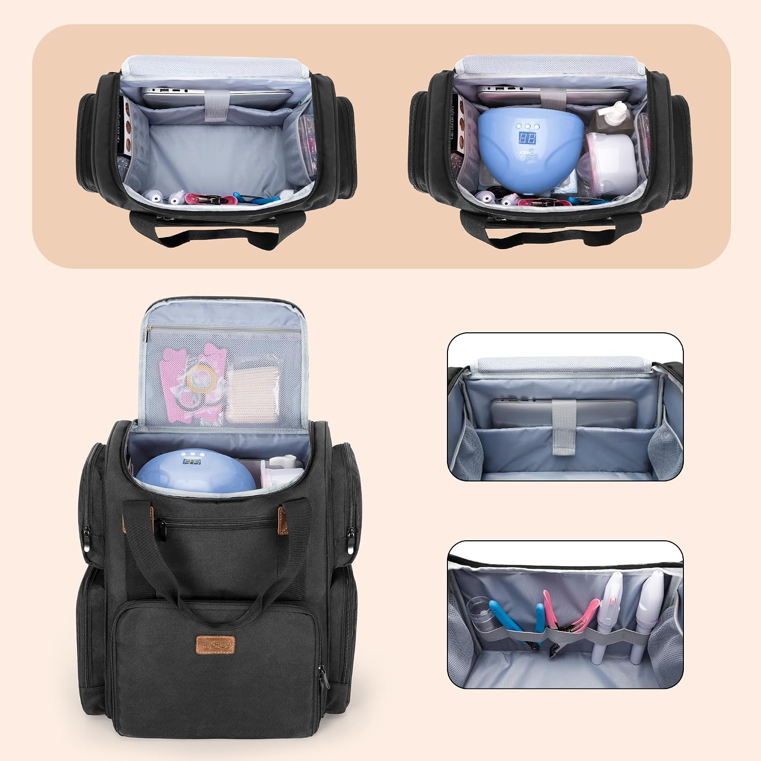 Nail Polish Backpack Holds 70  - Laptop Sleeve Removable incelemesi ve fiyatı