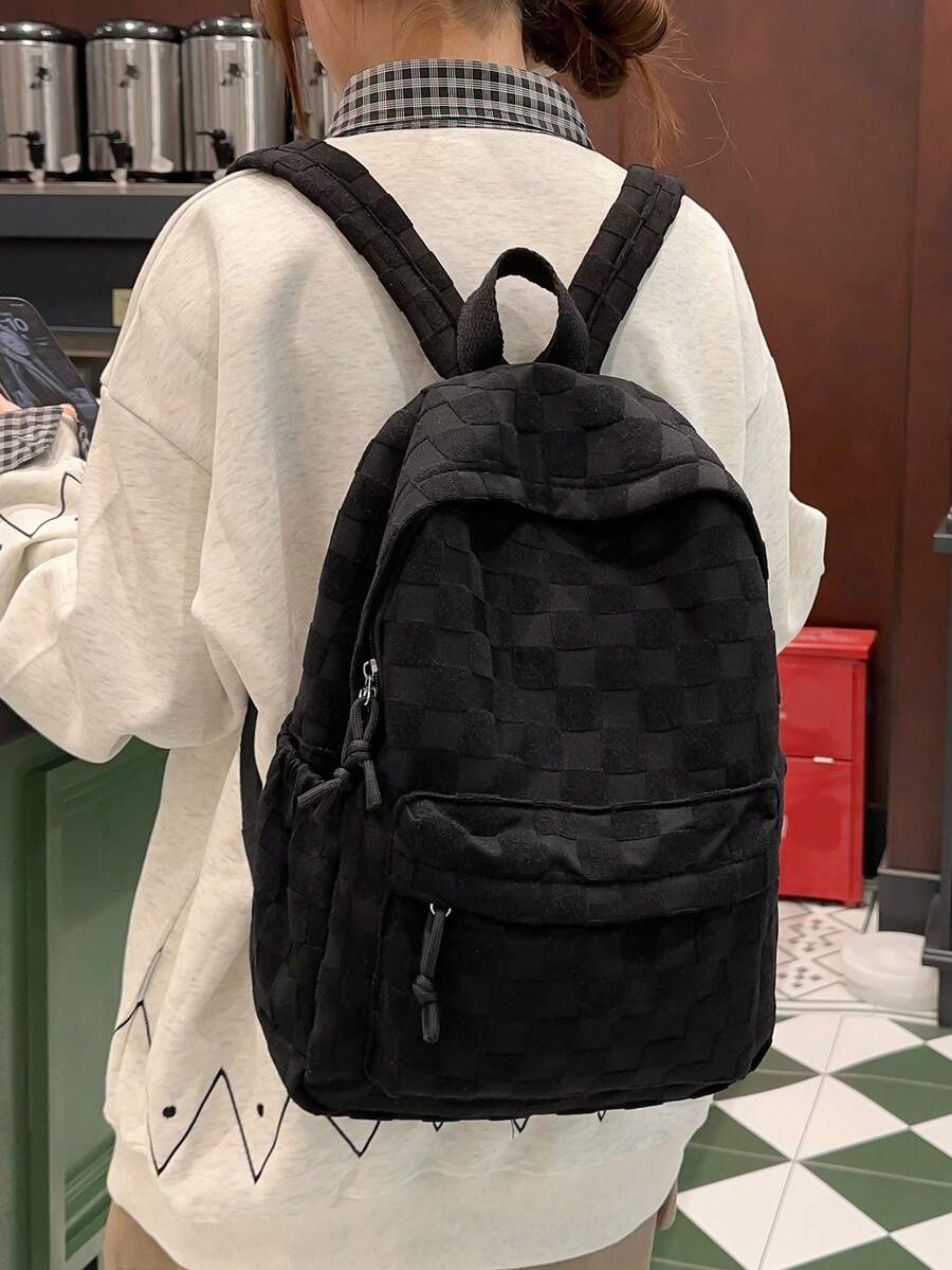 Womens Patchwork Plaid Faux Fu - Fashion Backpack Women incelemesi ve fiyatı