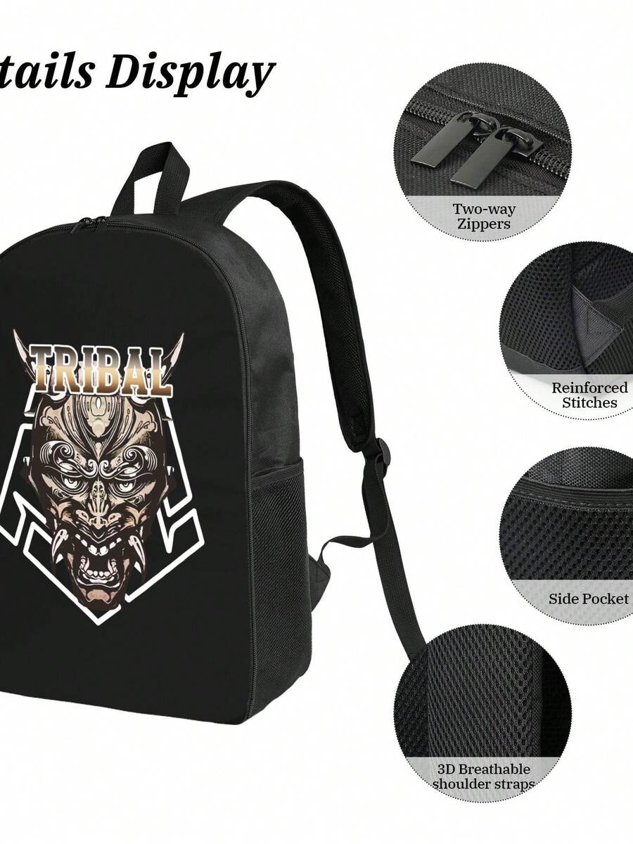 Tribal Demon Print Waterproof  - Travel Backpack Anti Theft incelemesi ve fiyatı