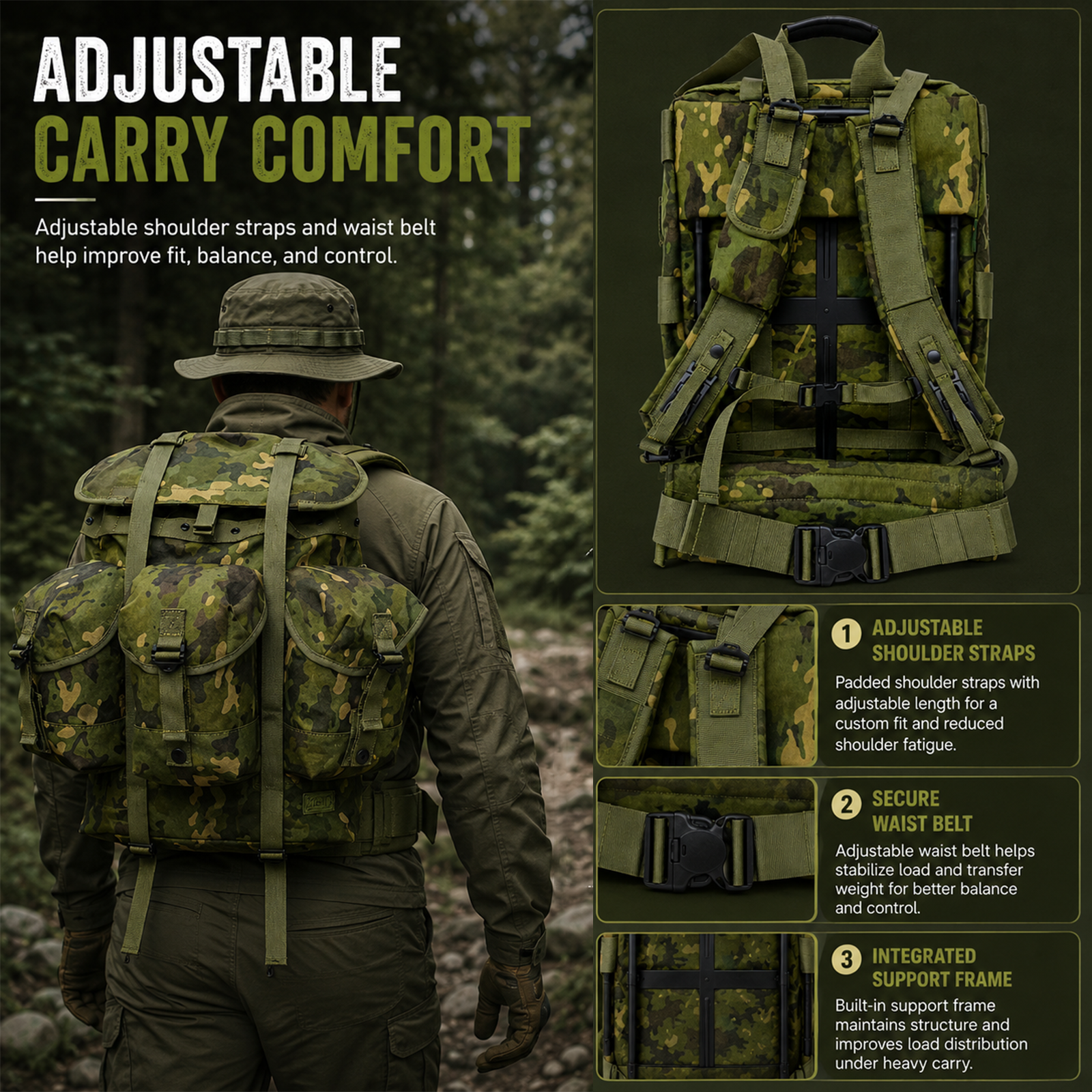 Rainforest Camo Outdoor Backpa - Rucksack Military Style incelemesi ve fiyatı