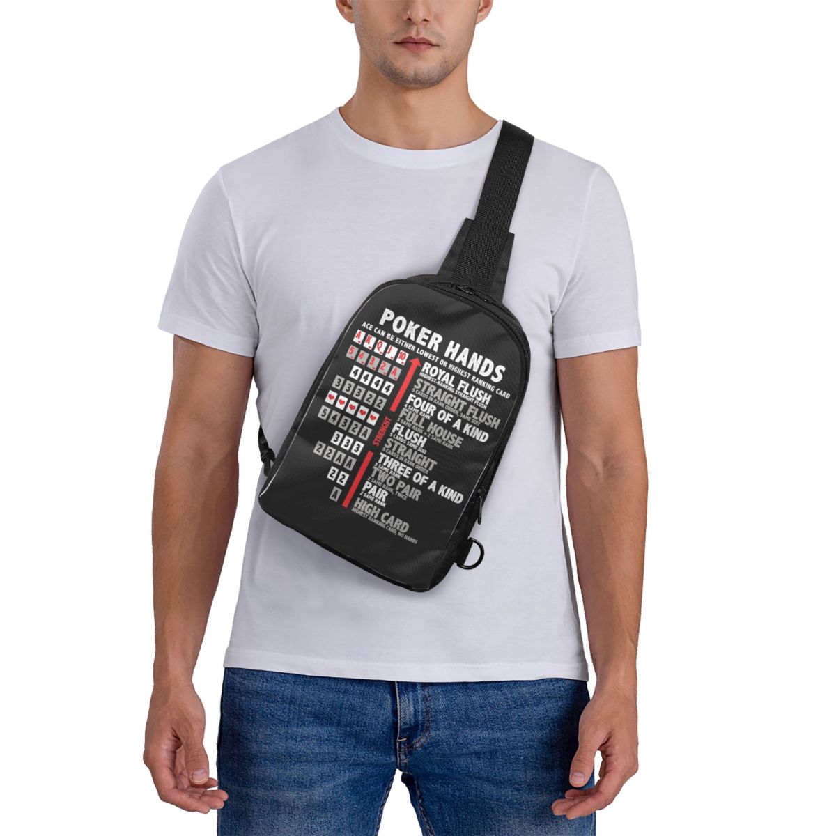 Poker Hands Chest Bag Crossbod - Sling Backpack Shoulder incelemesi ve fiyatı