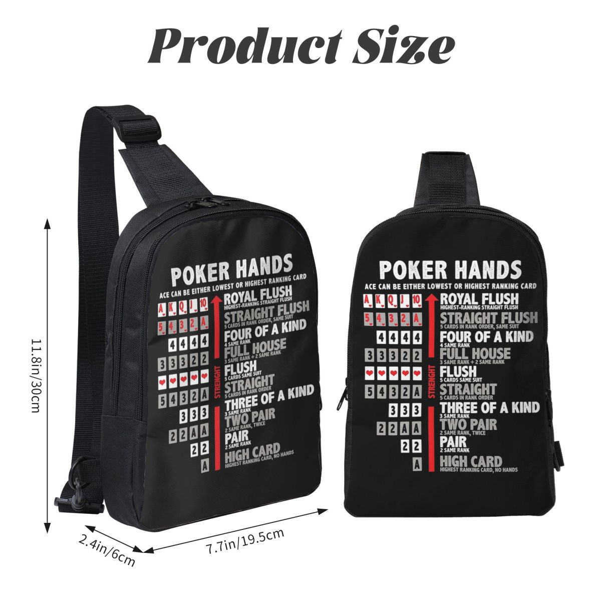 Poker Hands Chest Bag Crossbod - Sling Backpack Shoulder incelemesi ve fiyatı