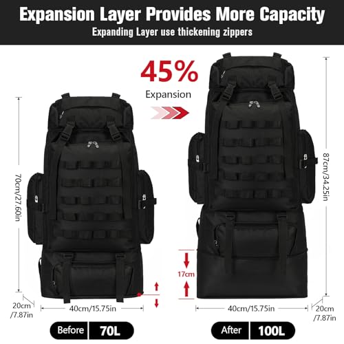 70L 100L Large Hiking Backpack - Rucksack Military Style incelemesi ve fiyatı